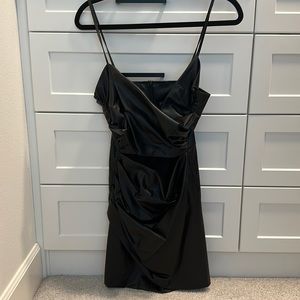 Large faux leather cut out zara mini dress